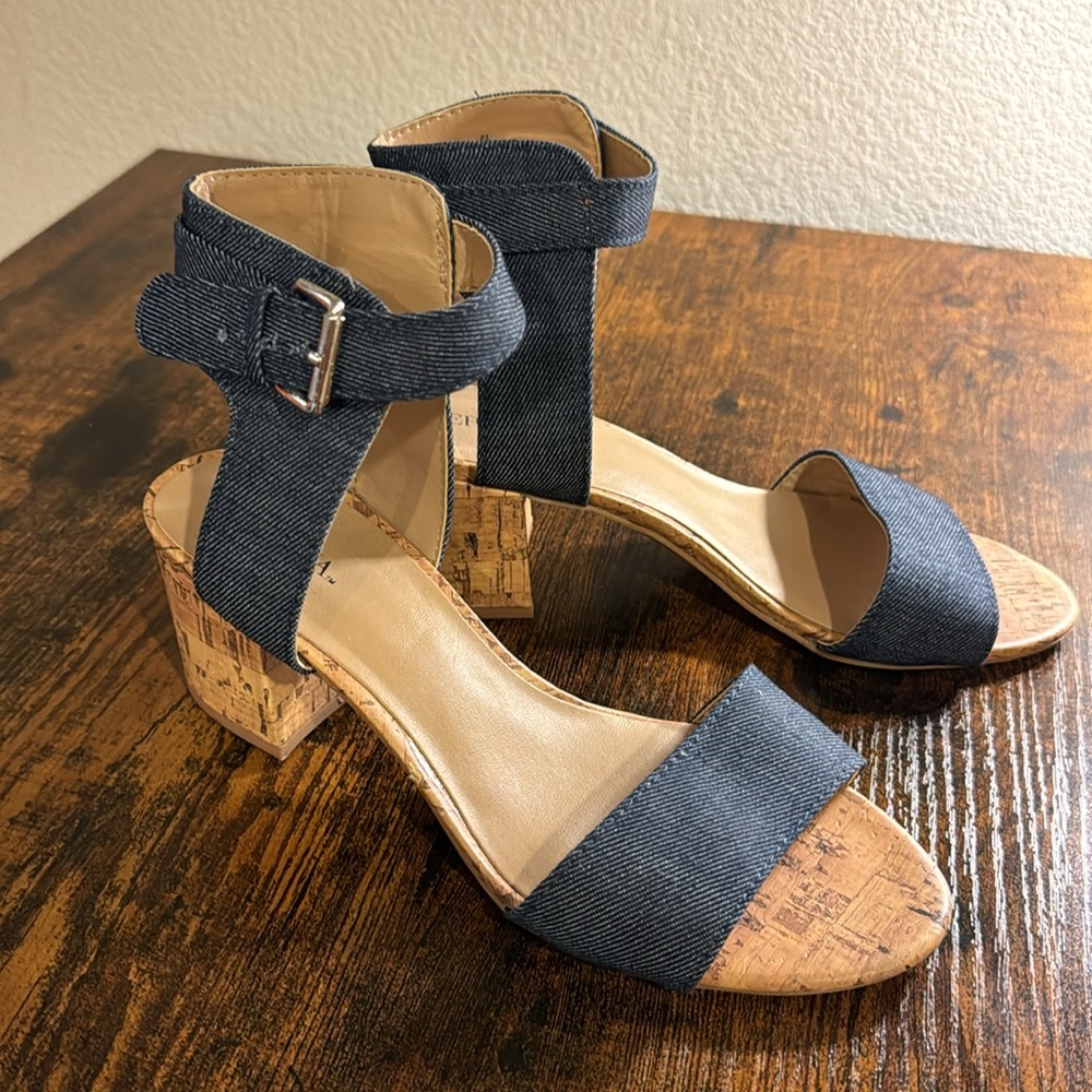 Merona - Talia Quarter Strap Cork Block Heel 6 1/2 - Picture 2 of 6